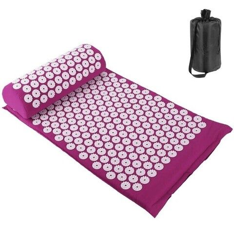 Акупунктурный массажный комплект из коврика и валика Acupressure Mat