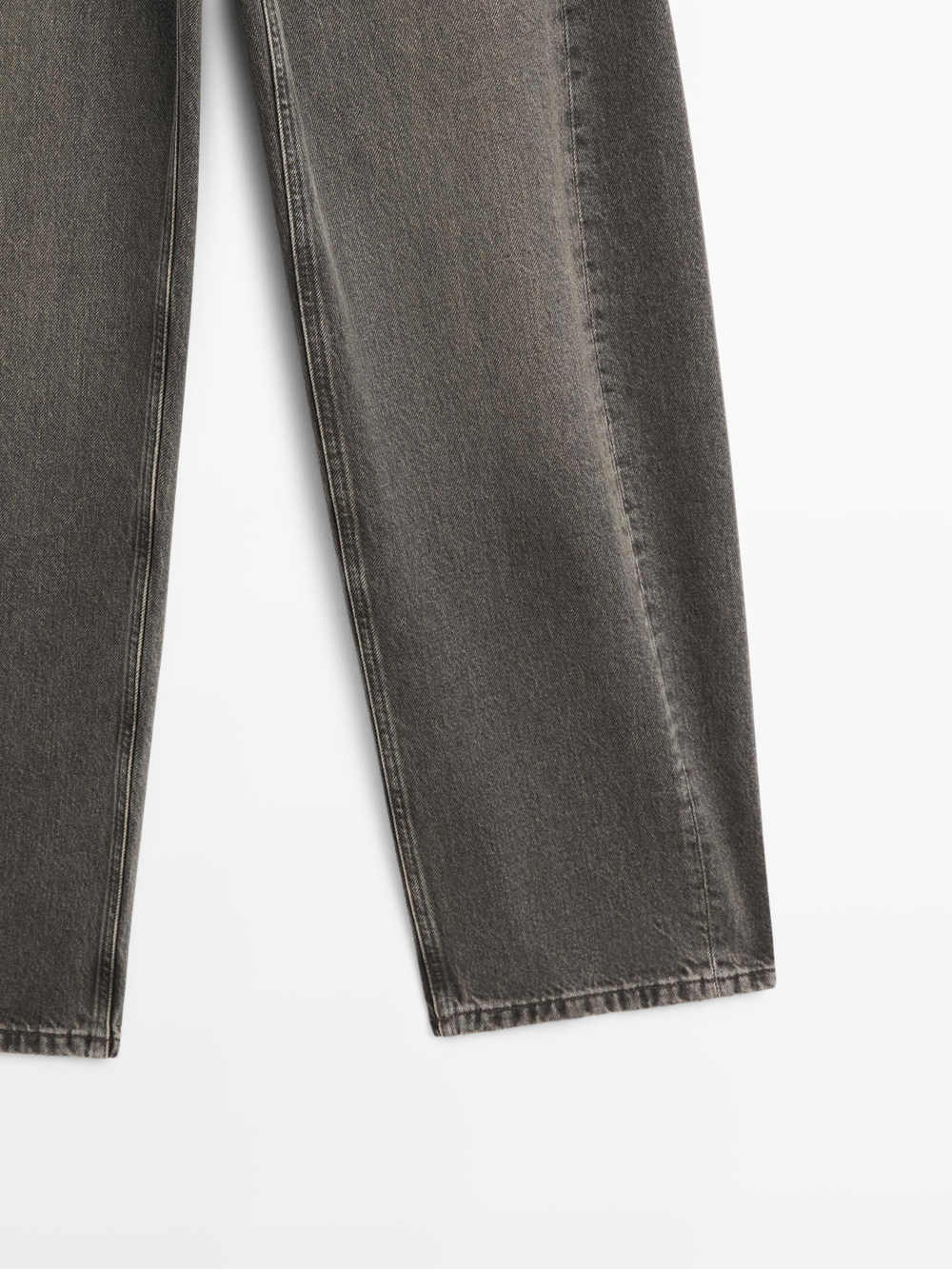 Massimo Dutti Джинсы свободного кроя со средней посадкой, натуральный серый