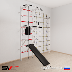 Шведская стенка Sv Sport усиленная 6900 (Турник стандарт/Брусья/Стойка/Скамья/Канат/Канатный лаз)