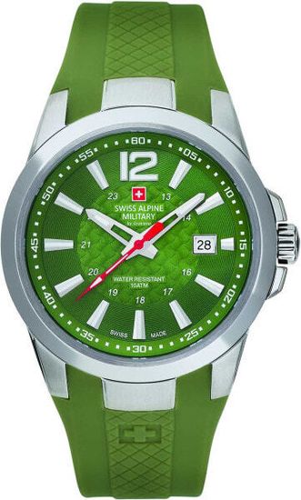 С ремешком Мужские часы с резиновым браслетом Swiss Alpine Military 7058.1838 sport men`s 43mm 10ATM
