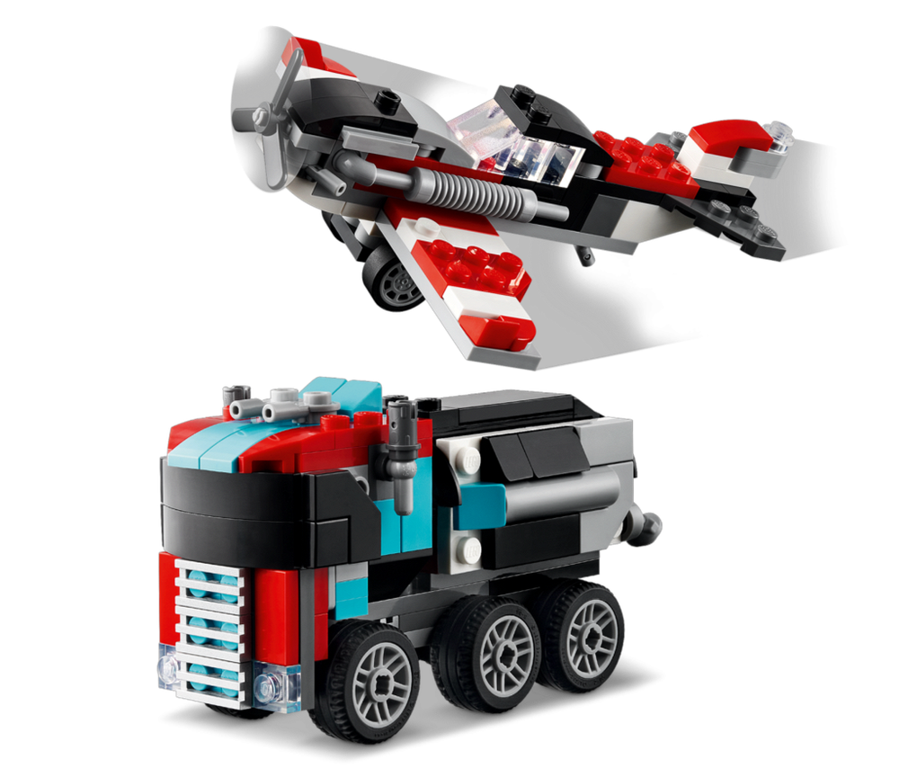 LEGO Creator 31146 — грузовик-платформа с вертолётом, конструктор 3-в-1