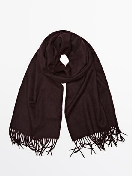 Massimo Dutti Шарф из смесовой шерсти, бордо