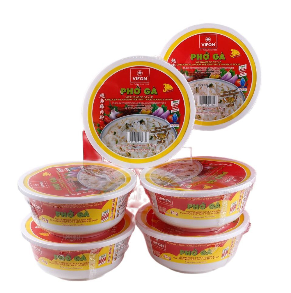 Рисовая лапша ФО ГА Vifon со вкусом курицы в стакане (Вьетнам), 6шт * 70г