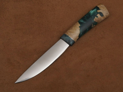 Якутский нож "Амга", сталь Х12МФ, рукоять стабилизированная карельская береза/акрил