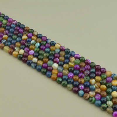 Нитка Агат 38 см. 8 мм. (Без замка) - Разноцветная