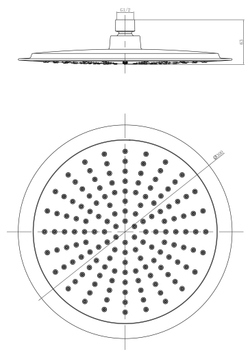Лейка Lemark LM8034C для верхнего душа, 1-функциональная