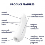 Вакуумный клиторальный стимулятор Satisfyer Curvy 1+ (белый)