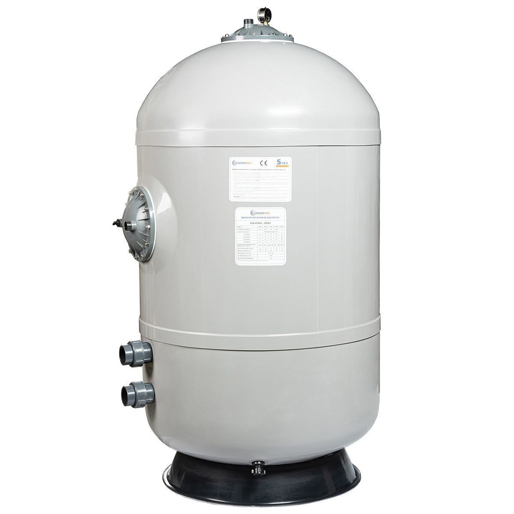 Фильтр AquaViva HS900 (32m3/h, 900mm, 1144kg, 2,5 бар, 1.2м засыпка) бок, 2"
