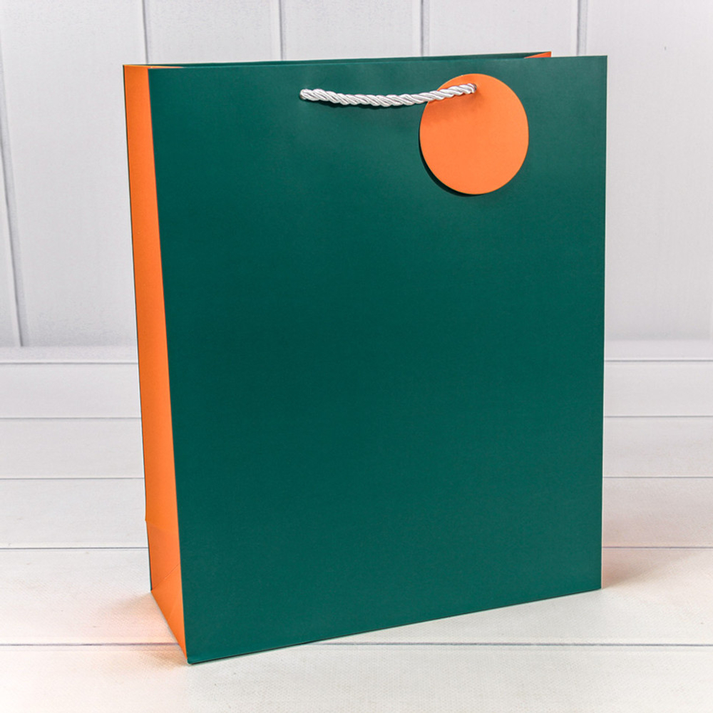 Пакет подарочный 26х32х10см Премиум (Зеленый, Синий)