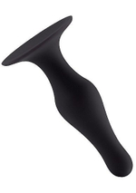 Чёрная анальная пробка с длинным кончиком Butt Plug with Suction Cup Medium (Цвет: черный)