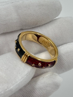 Кольцо с красной и чёрной эмалью Joan Rivers