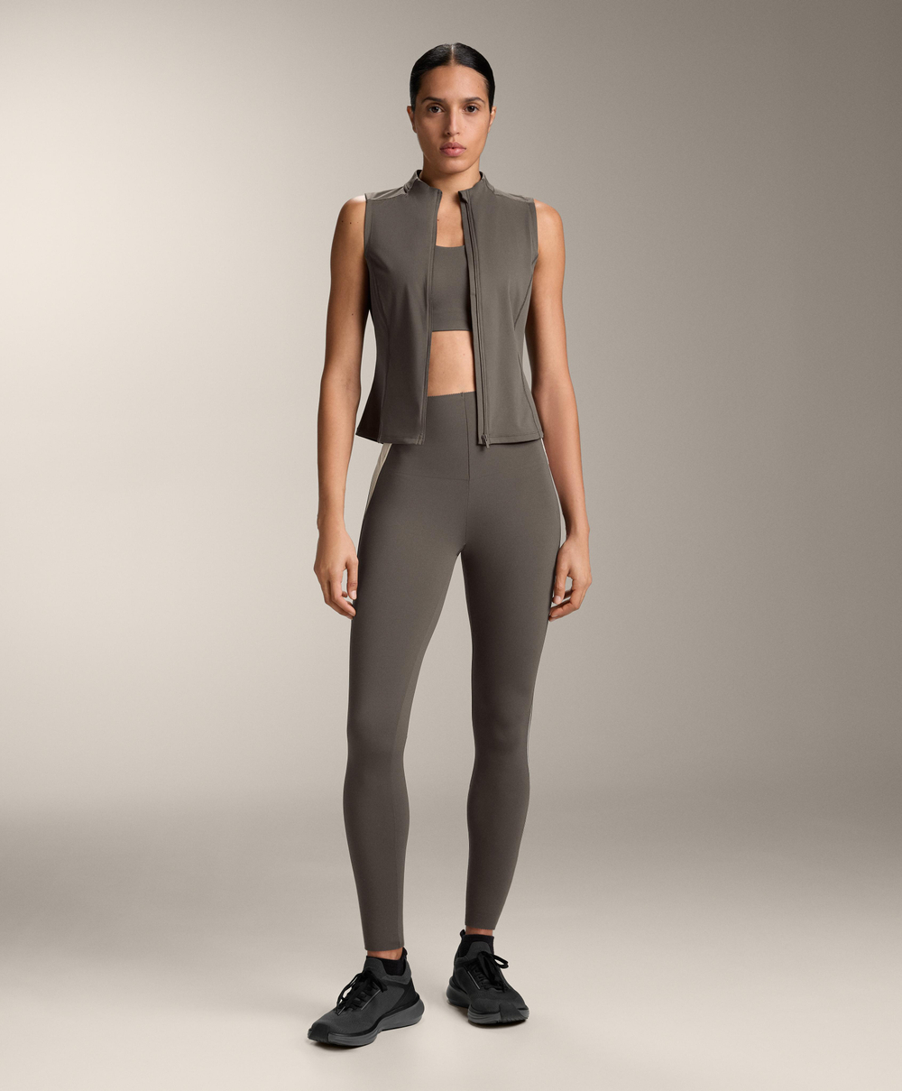 Oysho Футболка на молнии без рукавов, угольный