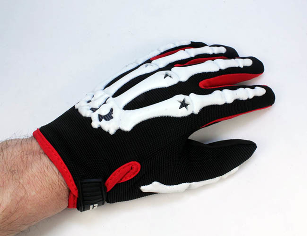 Перчатки Кости Красные с пальцами