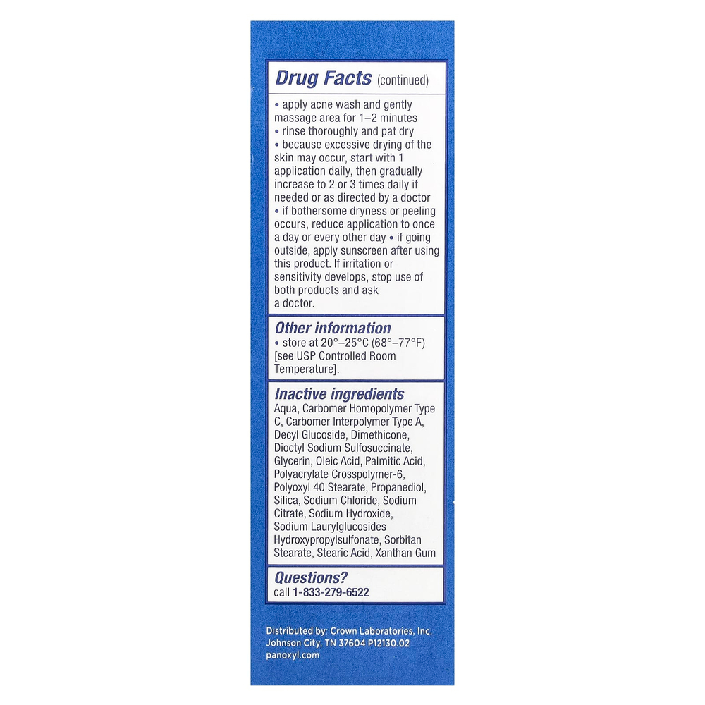 PanOxyl, Пенка для умывания от акне, для лица и тела, максимальная сила действия, 28 г (1 унция)