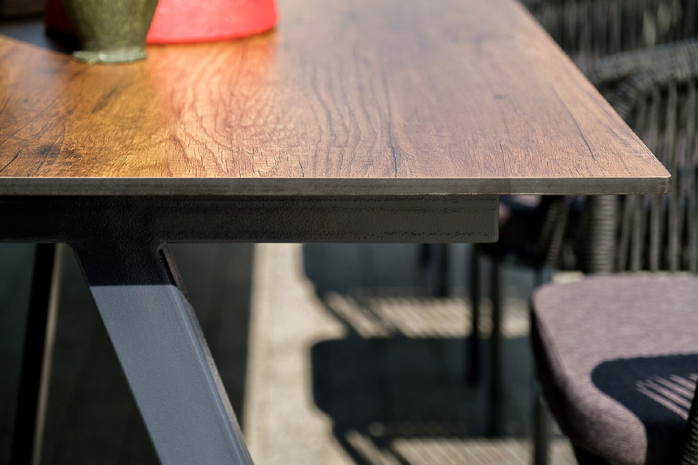 "Куба" обеденная группа на 10 персон, стол HPL "дуб", круглый роуп