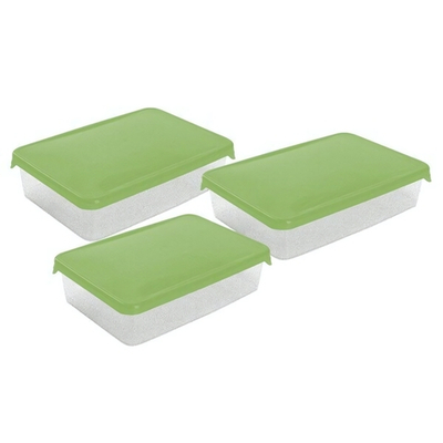 Набор контейнеров для продуктов Sugar&Spice (3х0,9л) прямоугольные фисташка