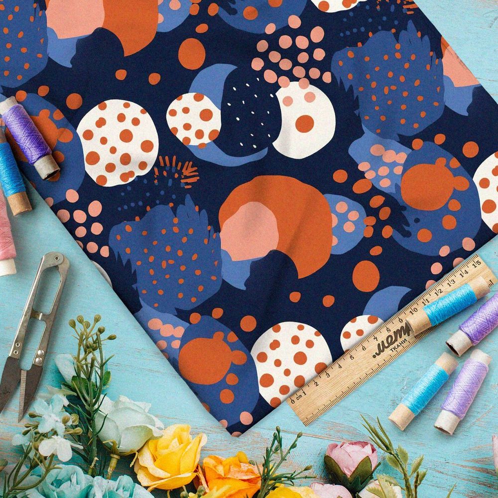 Ткань Ниагара Софт космический конфетти