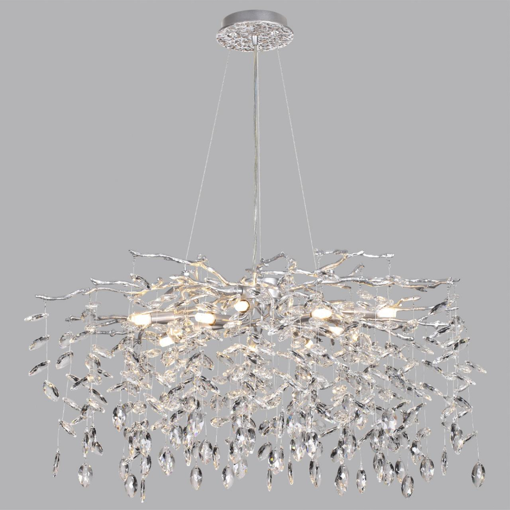 4970/10 HALL ODL24 635 матов.серебристый/алюмин./хрусталь Люстра G9 10*40W DELICA