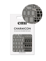 Charmicon 3D Silicone Stickers №160 Квадраты черные