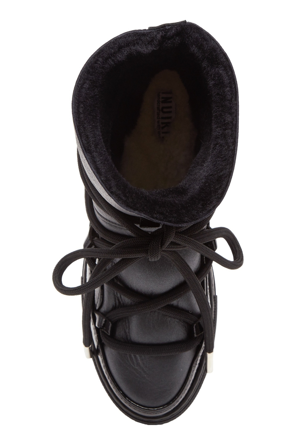 Высокие комбинированные кеды INUIKII 75202-007 Sneaker Gloss Black на меху