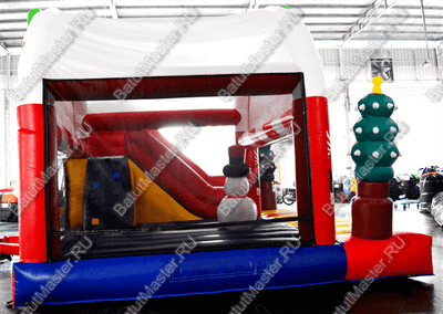 Коммерческий надувной батут "Рождественский" с крышей