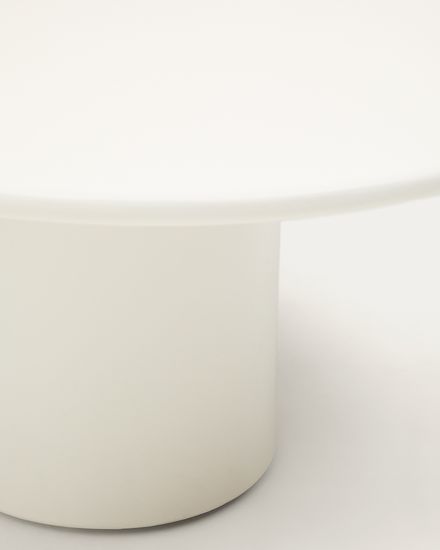 Журнальный столик Albanella из цемента с глянцевой белой отделкой Ø85 см