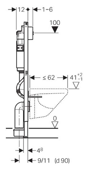 Рамная инсталляция Geberit Duofix 458.124.21.1 UP100 хром глянцевый