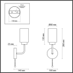 5640/1W LN Бра E14 1*40Вт 220В IP20 COMFI