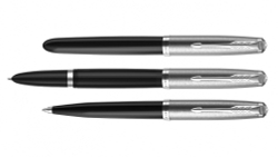Перьевая ручка Parker 51 CORE BLACK CT, перо: F, цвет чернил: black/blue, в подарочной упаковке.
