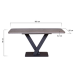 Стол Chester раздвижной  (120+40) камень темный, опоры черные