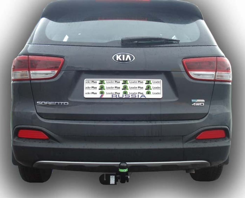 Фаркоп(прицепное) Лидер-Плюс для KIA SORENTO PRIME 2015-2018 (дизель, бензин) / HYUNDAI SANTA FE 2015-2018 (дизель)(паспорт и сертификат в комплекте)(без электрики)K121-A