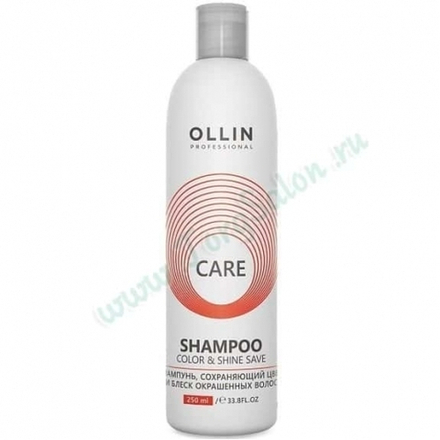 Шампунь сохраняющий цвет и блеск окрашенных волос «Color and Shine Save Shampoo», Care, Ollin, 250 мл.