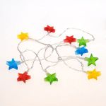 Гирлянда светодиодная Звездочки 1,5 м, 10 LED, прозрачный ПВХ, цвет свечения мультиколор, 2 х АА (ба