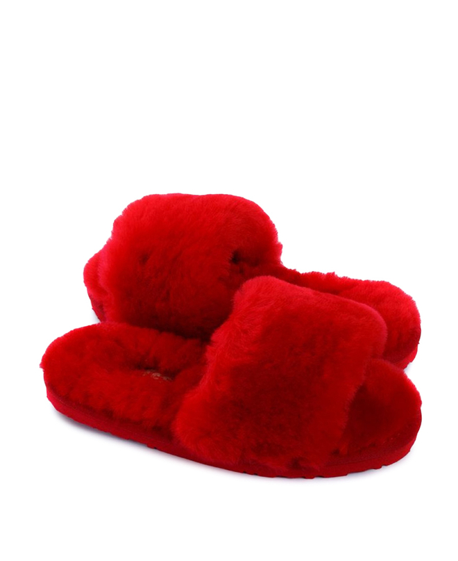 FLUFF SLIDE SLIPPER-red