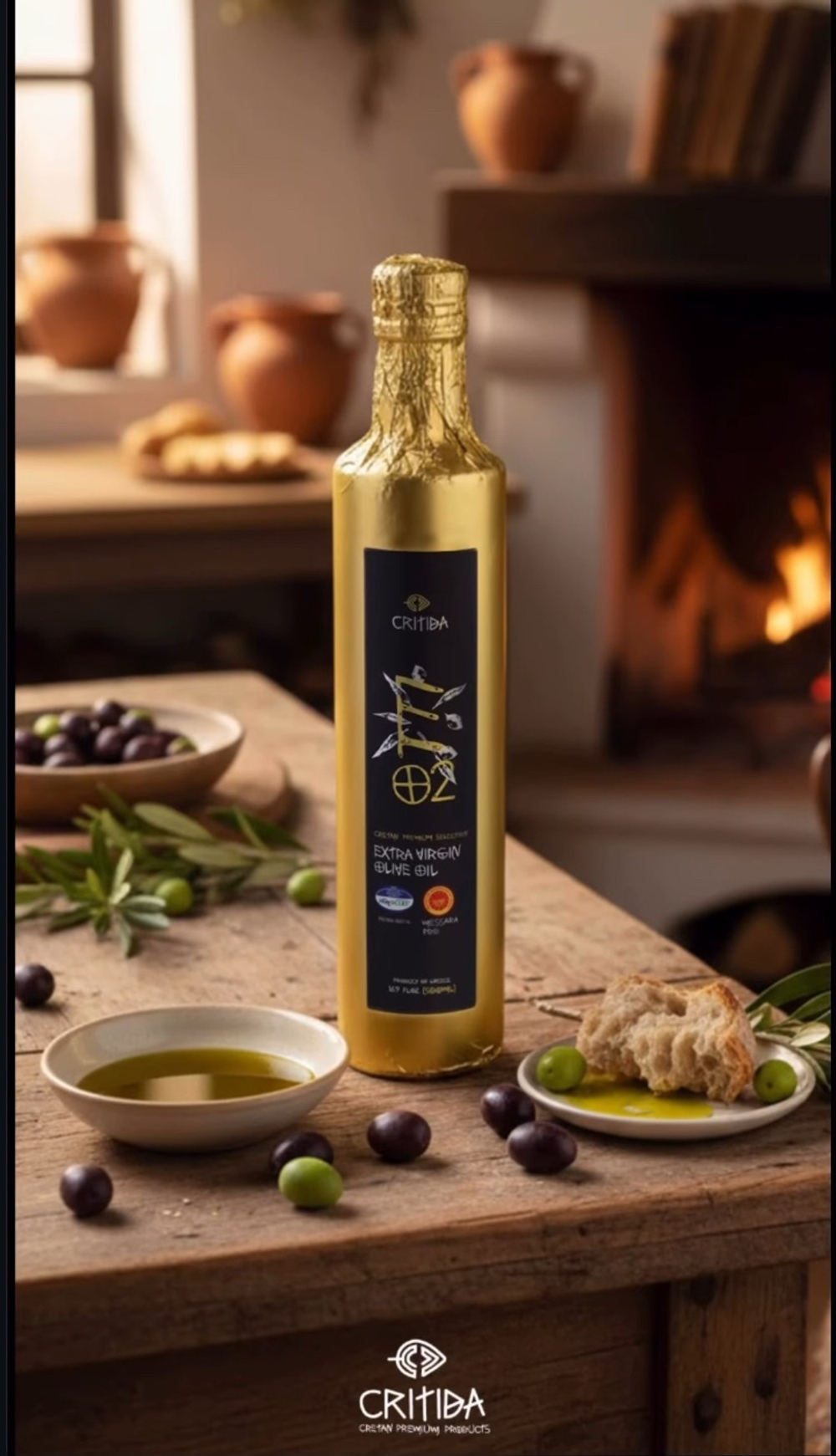 Оливковое масло Critida D.O.P. Messara 0.2, стекло, Греция