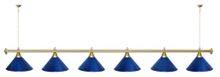 Лампа STARTBILLIARDS 6 пл. (плафоны антик медь,штанга коричневая,фурнитура золото)