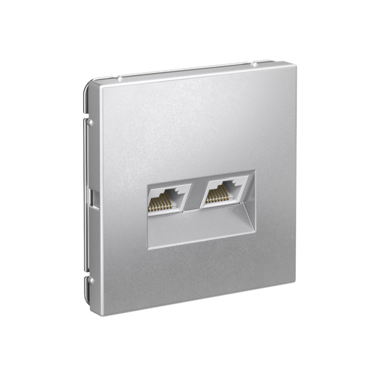 Розетка компьютерная 2-м ArtGallery RJ45 + RJ45 кат.5E механизм алюм. SE GAL000385