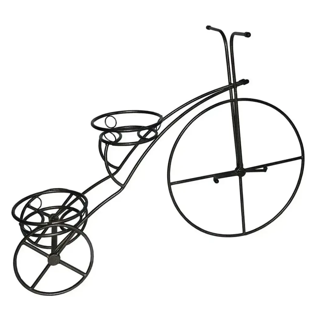 Подставка для цветов Велосипед на 2 горшка (бронзовый антик) ХТ8150