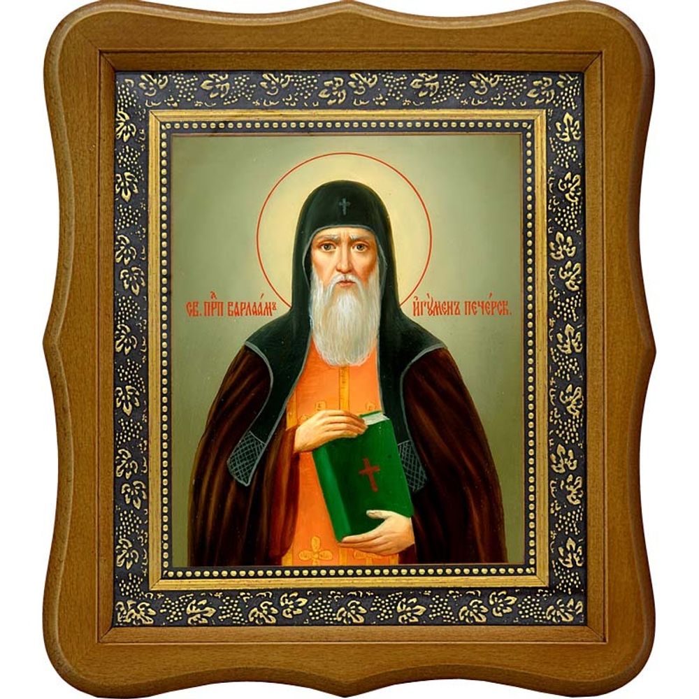 Варлаам Печерский, преподобный игумен. Икона на холсте.