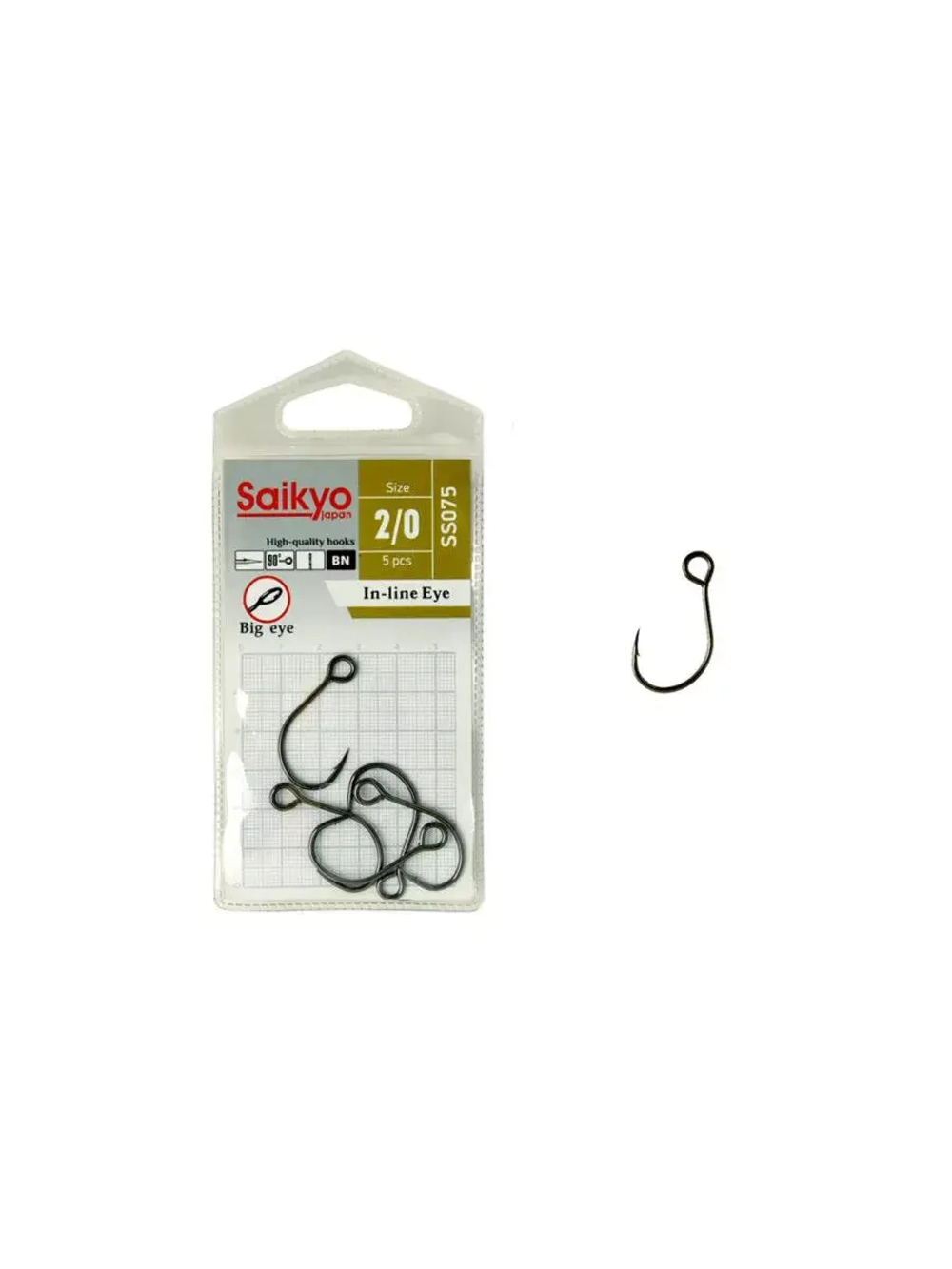 Крючки Saikyo SS075-BN IN-LINE EYE