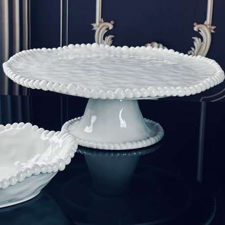 Lenardi 305-226 Тортовница 33см на ножке МАРИНЕТ в под.уп.(х6)Фарфор