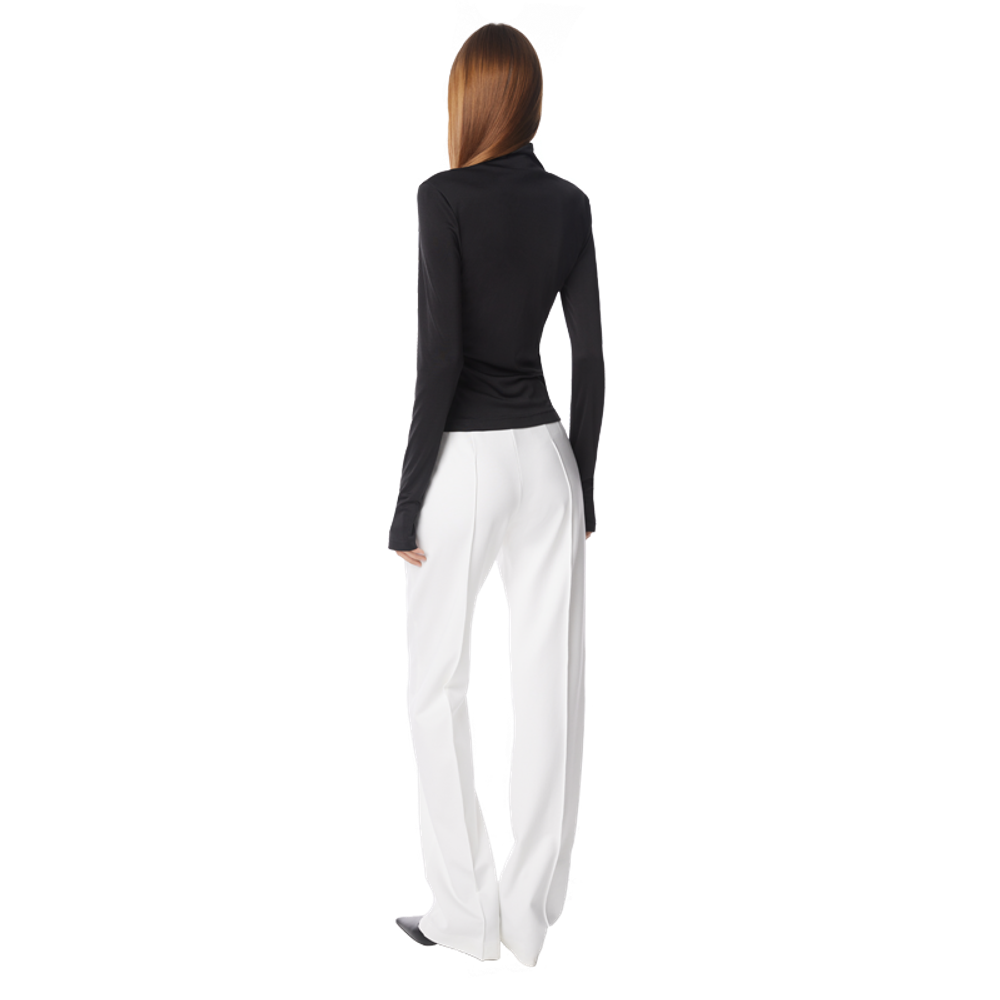 Брюки прямые из вискозы с эластичным поясом