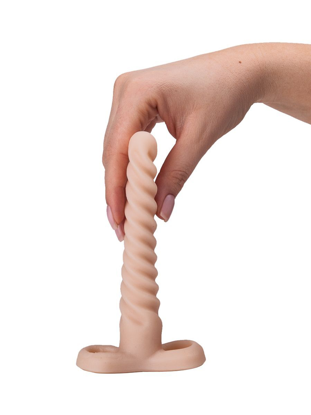 Спиралевидный телесный плаг - 15 см. (Цвет: телесный)