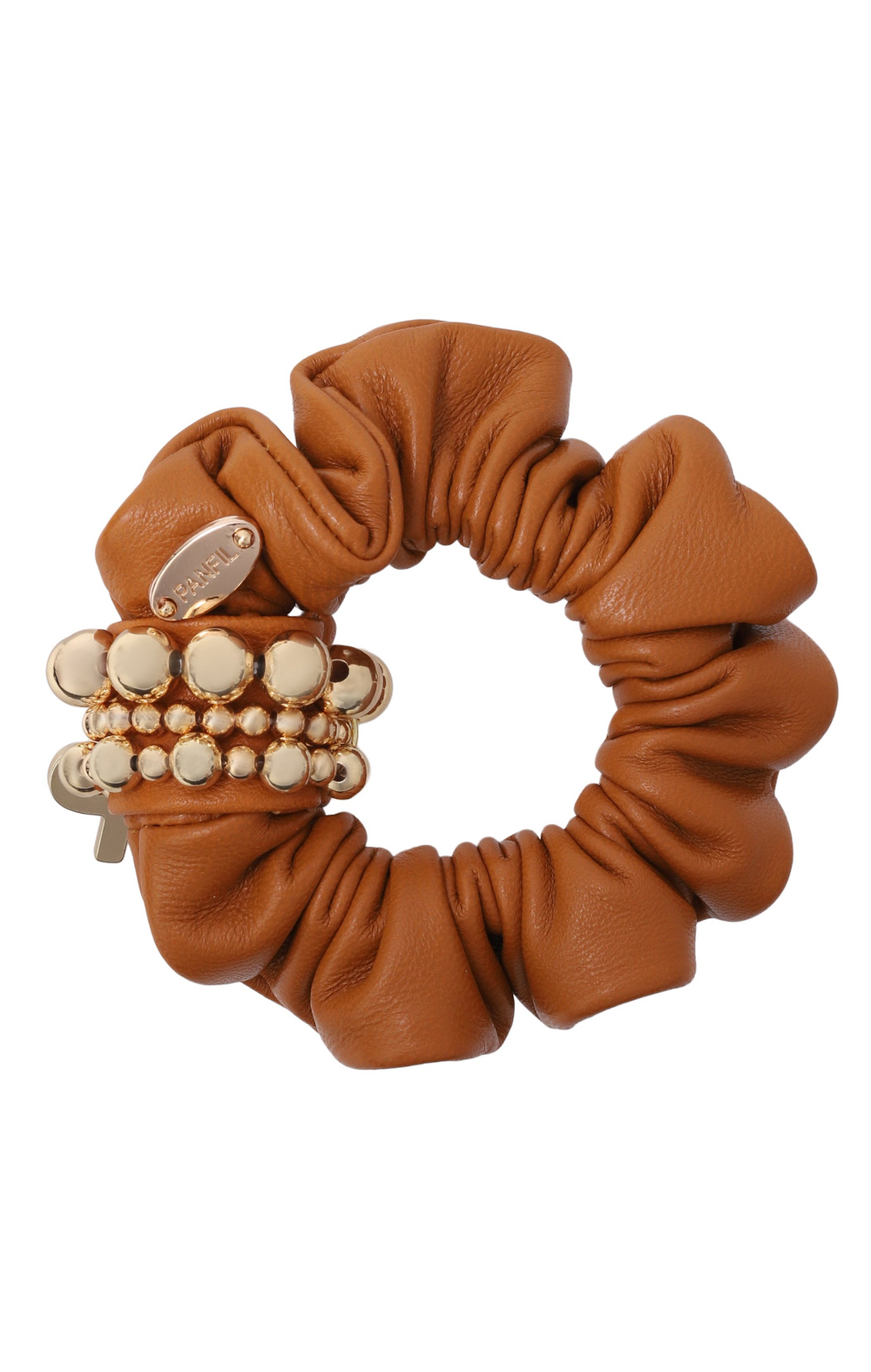 Кожаная резинка оранжевого цвета