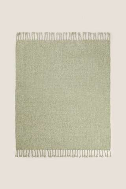 ZARA HOME ТОЛСТОЕ ОДЕЯЛО ИЗ СИНЕЛИ, СВЕТЛО-ЗЕЛЕНЫЙ