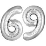 Шар фольгированный Цифра 9 101 см (Серебряный)