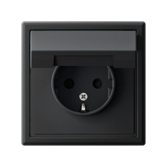 Розетка ArtGallery 16А IP20 с заземл. защ. шторки с крышкой механизм карбон SE GAL001046