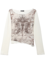 Женский Лонгслив Off-white Vintage Print Asymmetric