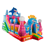 Коммерческий надувной батут с горкой «В гостях у моря», 8*5*5 м