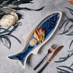Блюдо овальное 42*13,3 см h4,5 см Рыба Fish   P.L. [1]